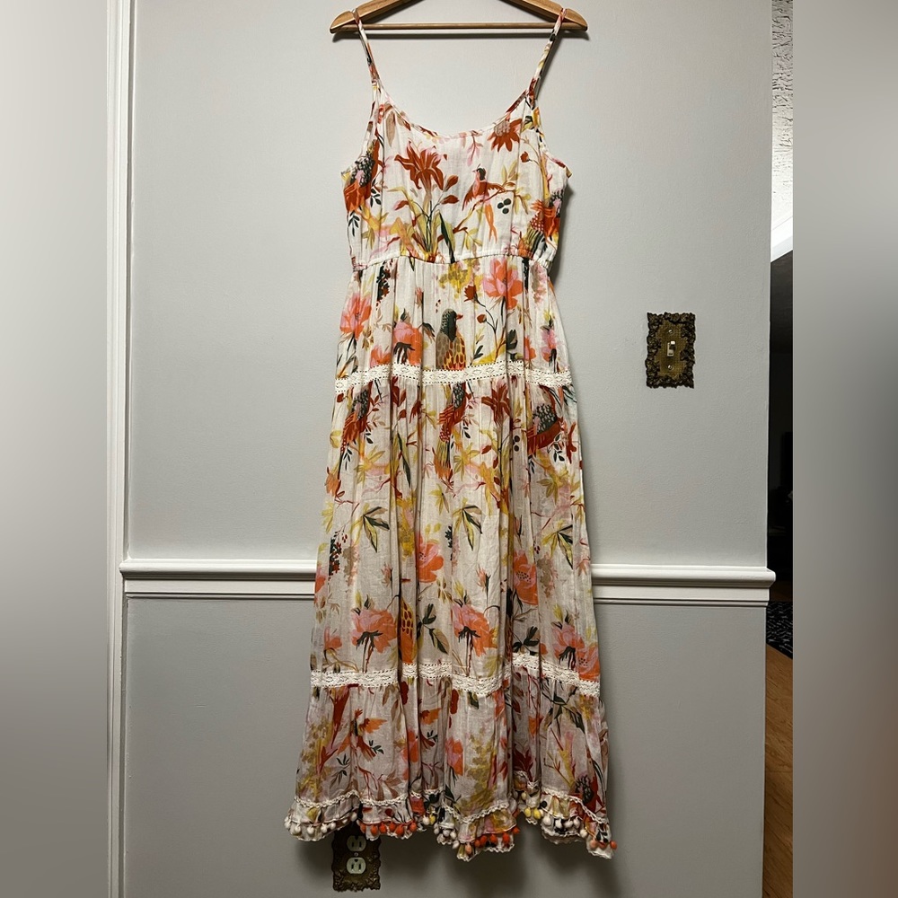 Bohemian floral bird maxi dress.